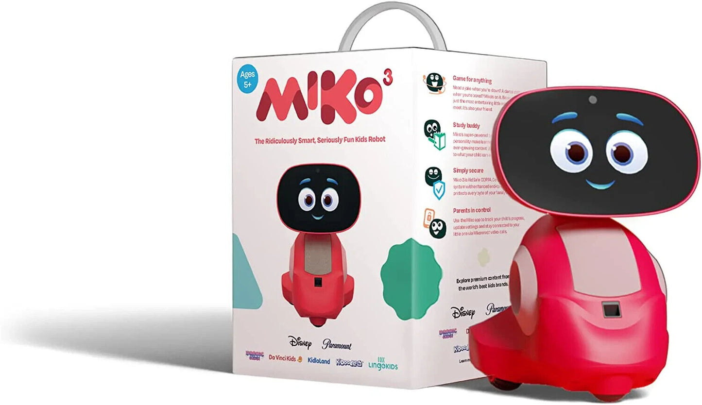 Miko 3 Red: AI STEM Learning Robot for Kids with App & Voice Control