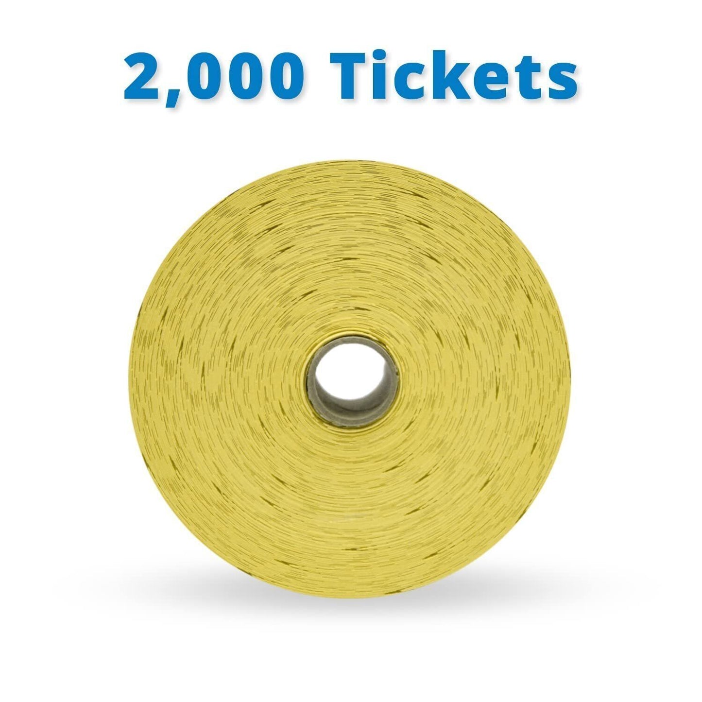 Indiana Ticket Co. 2,000 Yellow Double Roll Raffle Tickets - Premium Quality 2x2