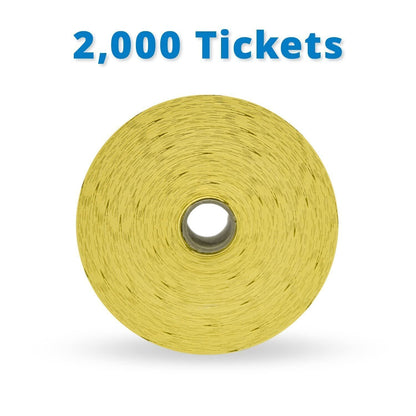 Indiana Ticket Co. 2,000 Yellow Double Roll Raffle Tickets - Premium Quality 2x2