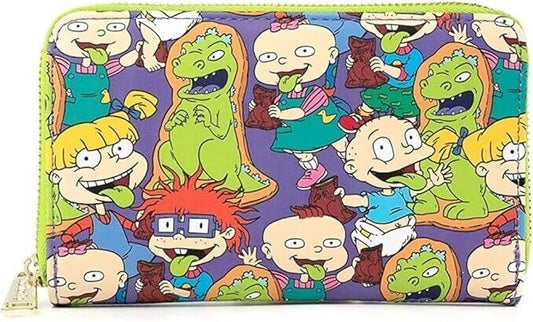 LOUNGEFLY Nickelodeon Rugrats Reptar Bar All Over Print Zip Around Wallet