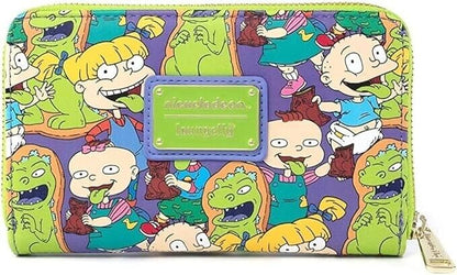 LOUNGEFLY Nickelodeon Rugrats Reptar Bar All Over Print Zip Around Wallet