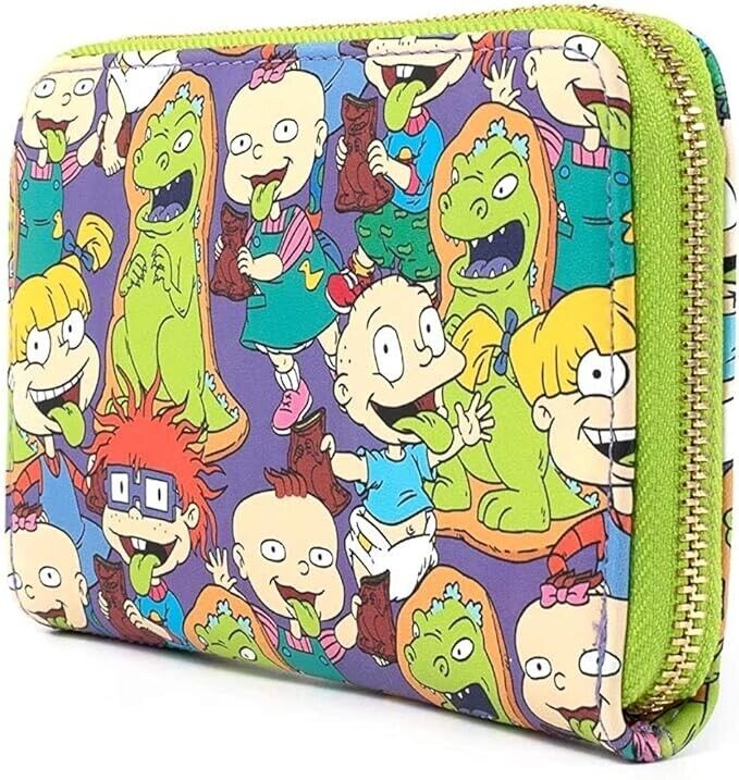 LOUNGEFLY Nickelodeon Rugrats Reptar Bar All Over Print Zip Around Wallet