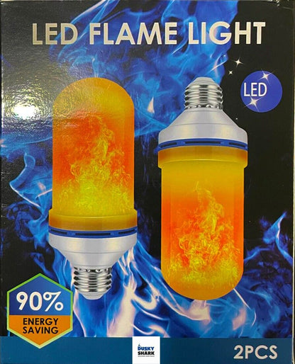 Dusky Shark Flame Light Bulbs, 4 Modes Flickering Light Bulbs, E26 Base- 2PK