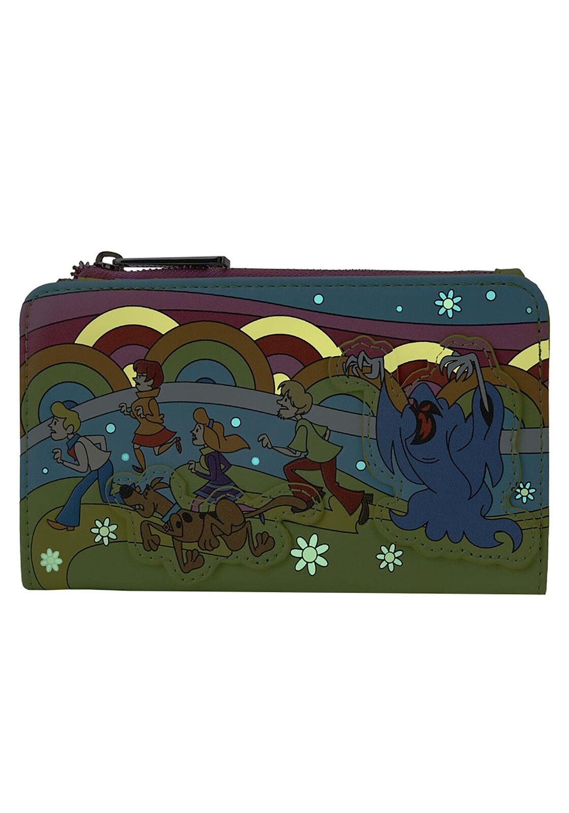 Loungefly Scooby Doo Psychedelic Monster Chase Glow in the Dark Flap Wallet