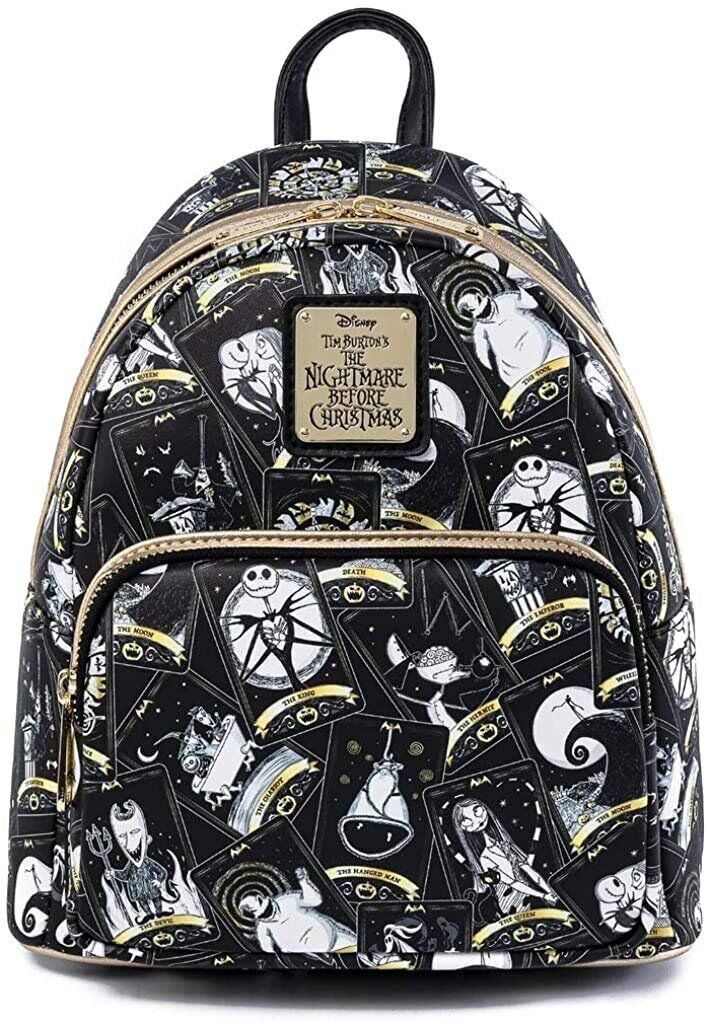 Loungefly Disney Nightmare Before Christmas Tarot Card AOP Double Strap Bag