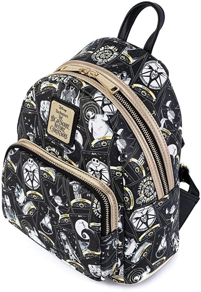 Loungefly Disney Nightmare Before Christmas Tarot Card AOP Double Strap Bag