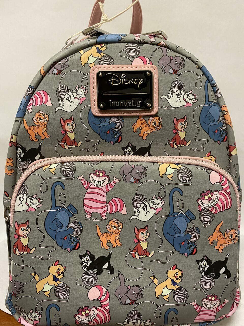 Loungefly Disney Cats Faux Leather Womens Double Strap Shoulder Bag Purse