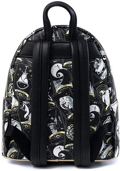 Loungefly Disney Nightmare Before Christmas Tarot Card AOP Double Strap Bag