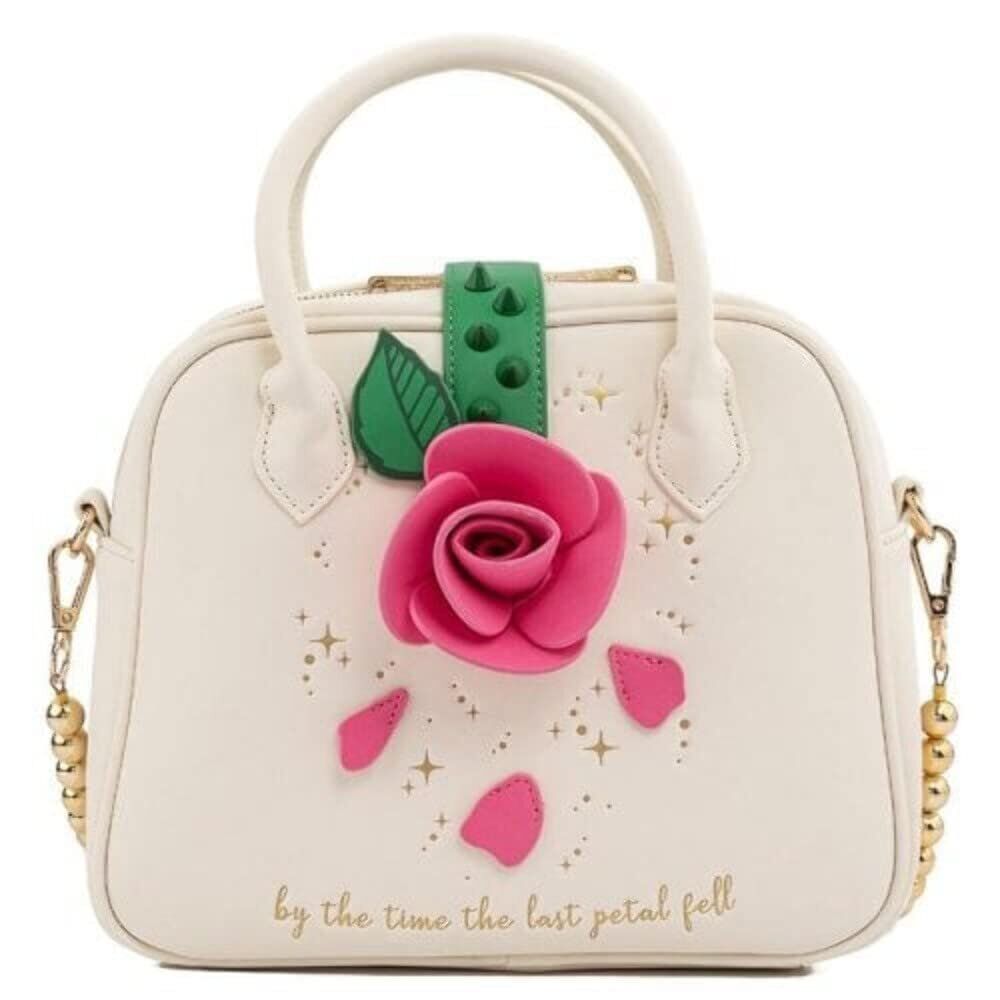 Loungefly Beauty and the Beast Rose Crossbody Bag Off White