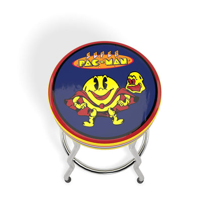 ARCADE1UP Adjustable Stool with Chrome Frame for Gaming Comfort - Super Pac-Man