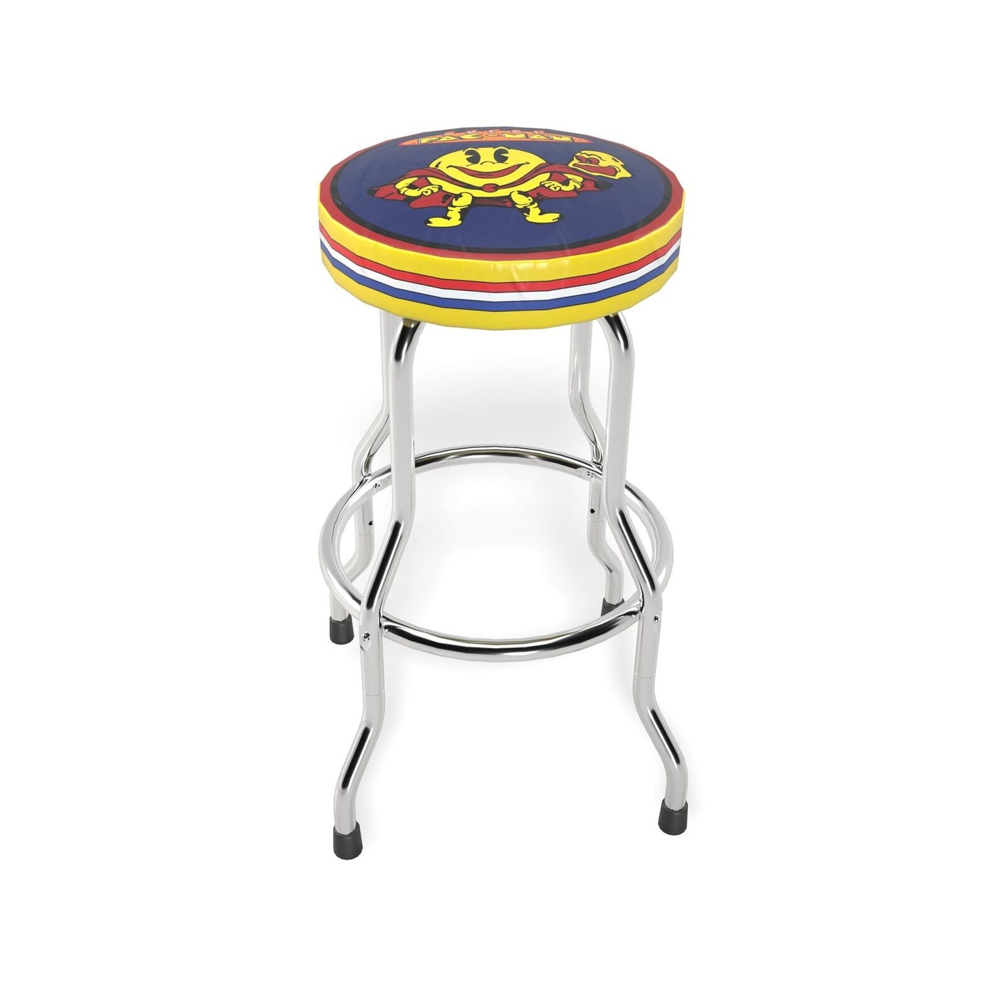 ARCADE1UP Adjustable Stool with Chrome Frame for Gaming Comfort - Super Pac-Man