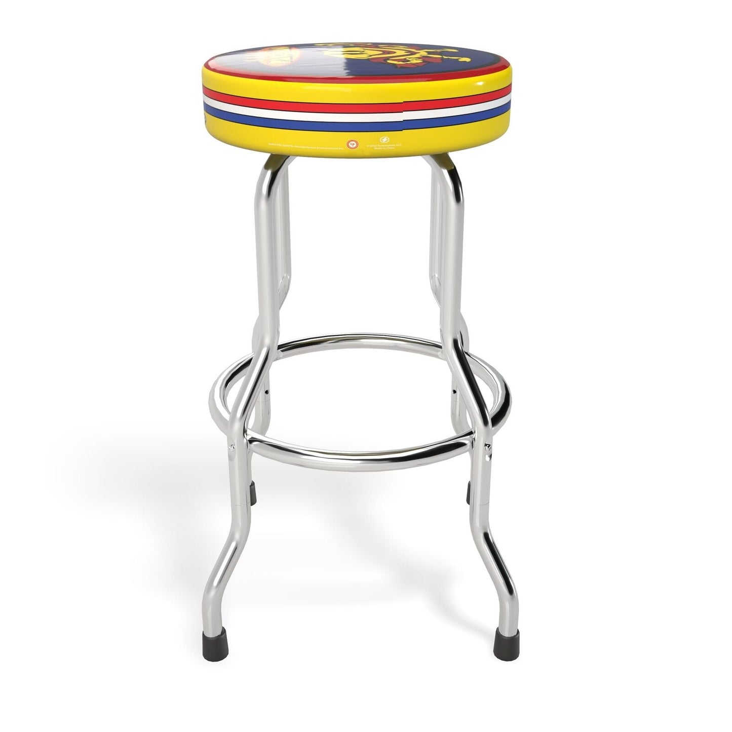 ARCADE1UP Adjustable Stool with Chrome Frame for Gaming Comfort - Super Pac-Man