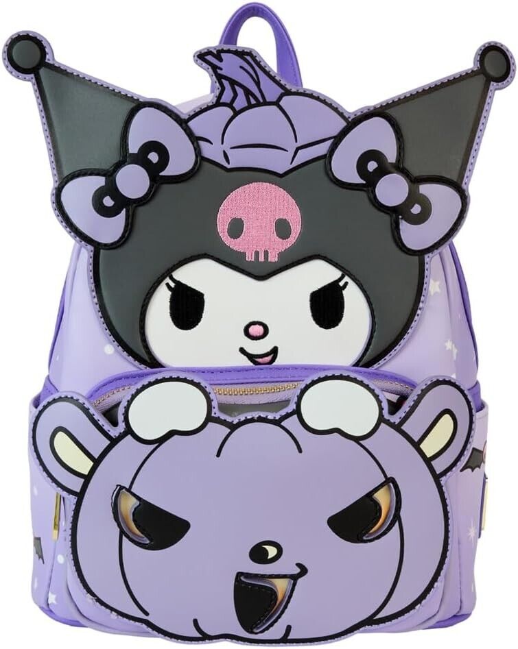 Loungefly Sanrio Kuromi Pumpkin Glow-in-the-Dark Mini Backpack