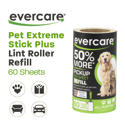 Evercare Pet Lint Roller 60 Layer Refill, 1-Count, Green