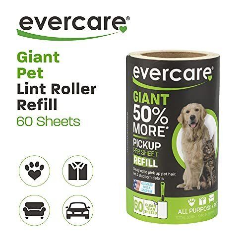 Evercare Giant Extreme Stick Lint Roll Refills, 60 Count (Pack of 1)