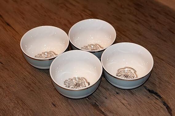 Harry Potter Hogwarts Emblem Bowl Set - 4 White & Grey Ceramic Bowls with Crest