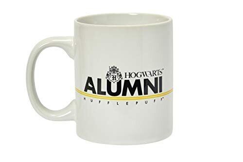 Harry Potter Slytherin Alumni Mug - 11-Oz White Cup with Crest & Yellow stripe