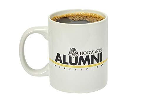 Harry Potter Slytherin Alumni Mug - 11-Oz White Cup with Crest & Yellow stripe