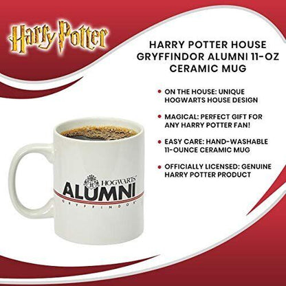 Harry Potter Slytherin Alumni Mug - 11-Oz White Cup with Crest & Red stripe