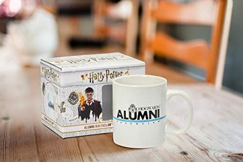 Harry Potter Slytherin Alumni Mug - 11-Oz White Cup with Crest & Blue stripe