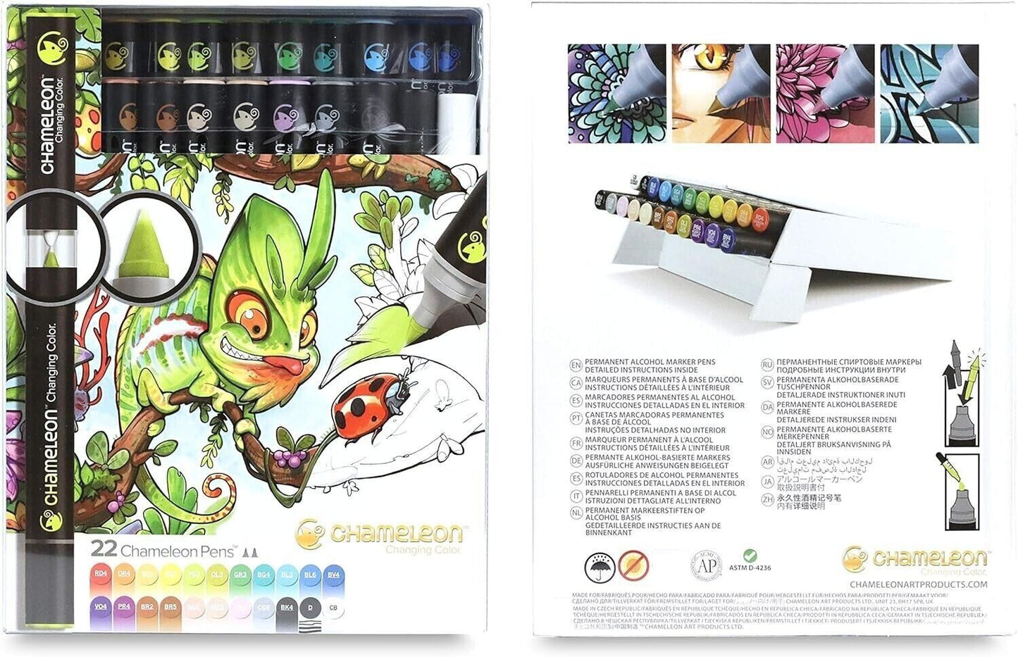 Chameleon Art Products, Chameleon Color Tones, Deluxe Set - 22 Pens