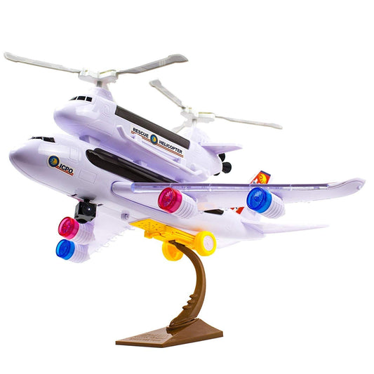 Dusky Shark 4D Police Airplane with Flashing Lights and Sounds – Fun Toy for Kids