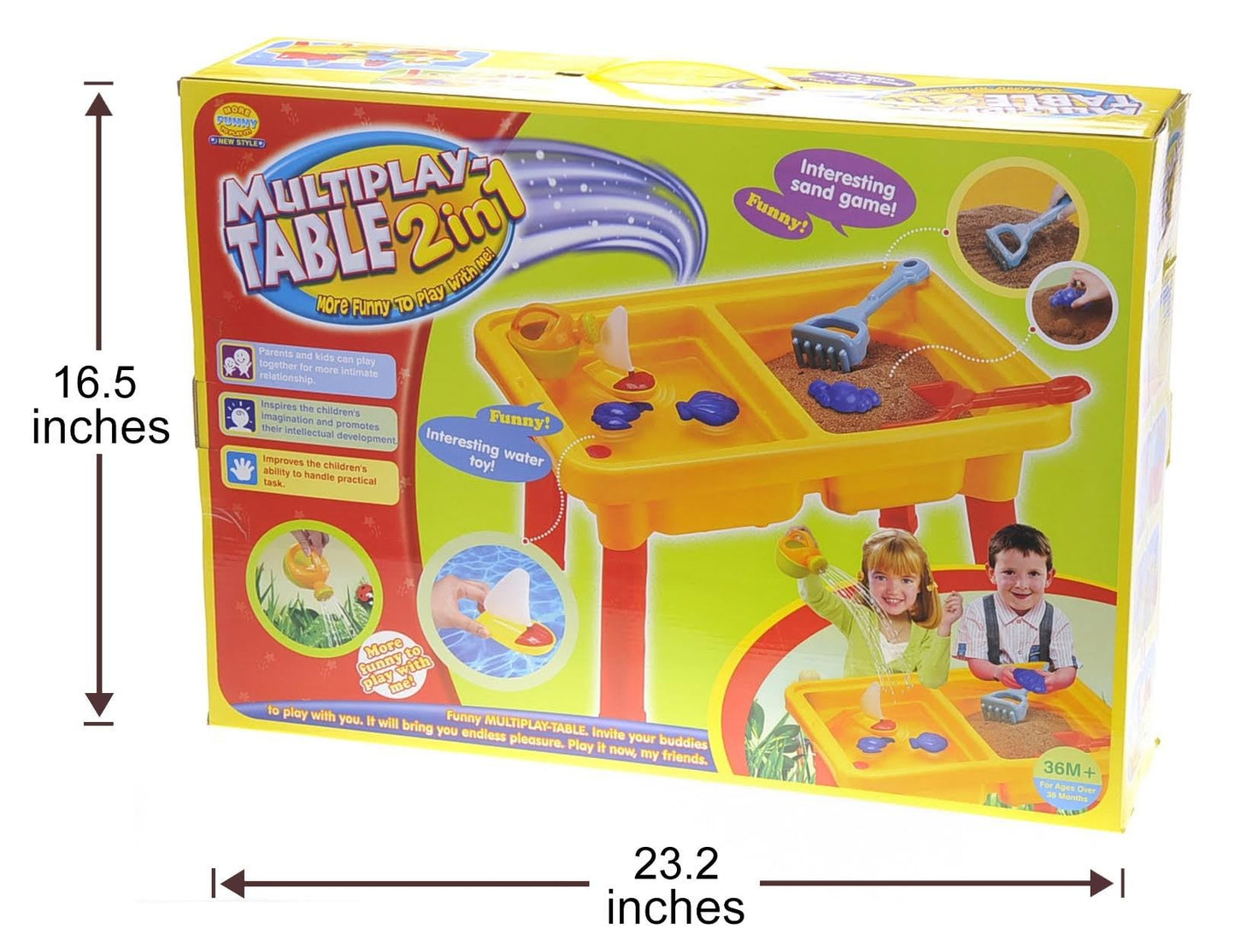 23 in Sandbox Castle 2-in-1 Sand and Water Table Play Set for Kids