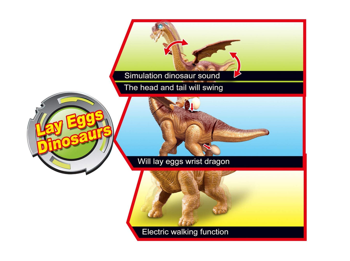 Dusky Shark Brachiosaurus Dinosaur Toy – Walks and Lays Eggs for Interactive Play