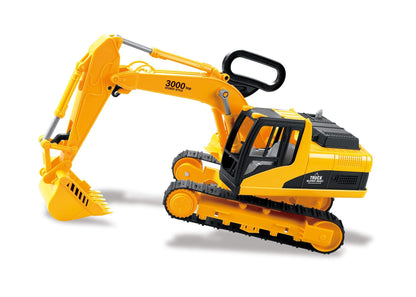 Dusky Shark 8in Friction Powered Construction Excavator Toy - Push and Go Digger Vehicle