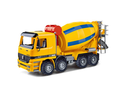 Dusky Shark 14in Friction Powered Cement Mixer Truck - Push and Go Construction Toy