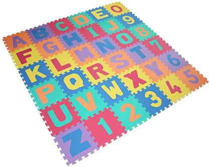 Kids Alphabet and Number Puzzle Play Mat – Soft, Interlocking Foam Tiles for Learning