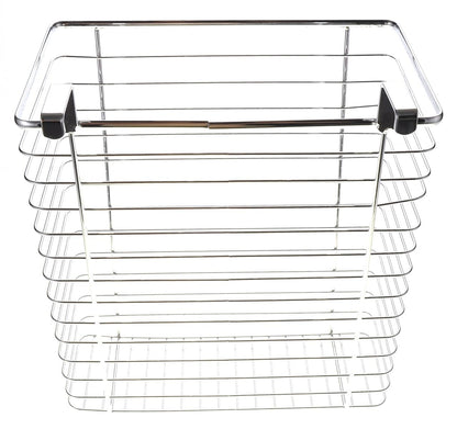 Dusky Shark Chrome Cabinet Wastebasket/Storage Basket - Stylish and Functional Organizer