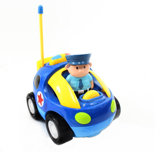 Dusky Shark 4" Cartoon RC Police Car Remote Control Toy for Toddlers