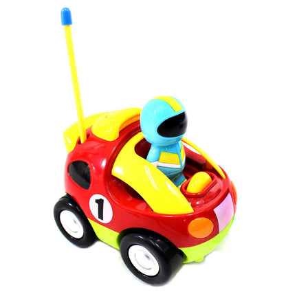 Dusky Shark 4" Cartoon RC Race Car - Red Remote Control Toy for Toddlers