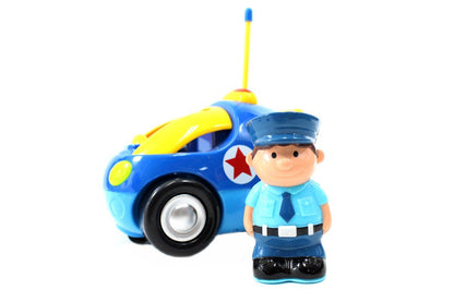 Dusky Shark 4" Cartoon RC Police Car Remote Control Toy for Toddlers