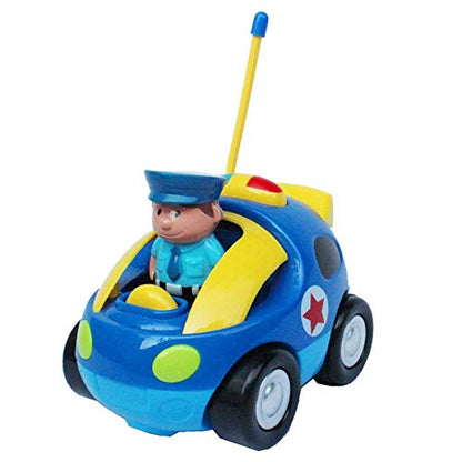 Dusky Shark 4" Cartoon RC Police Car Remote Control Toy for Toddlers