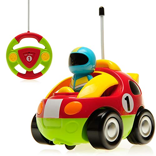 Dusky Shark 4" Cartoon RC Race Car - Red Remote Control Toy for Toddlers