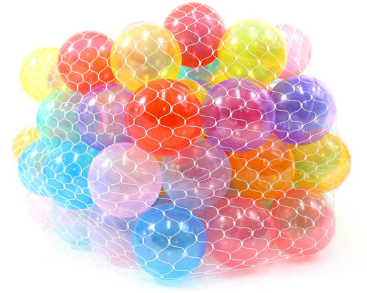 Dusky Shark Non-Toxic Transparent Crush-Proof Play Balls - 100 Pack, Phthalate Free