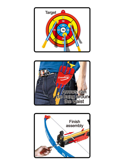 Archery Crossbow and Arrow Toy Set with Target - Fun Shooting Game for Kids