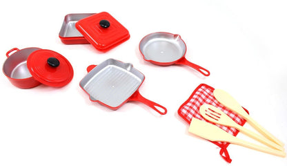 Kids Kitchen Cookware Playset - Pretend Cooking Utensils and Pots for Role Play