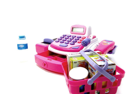 Pretend Play Electronic Cash Register Toy - Pink, Interactive Toy for Kids