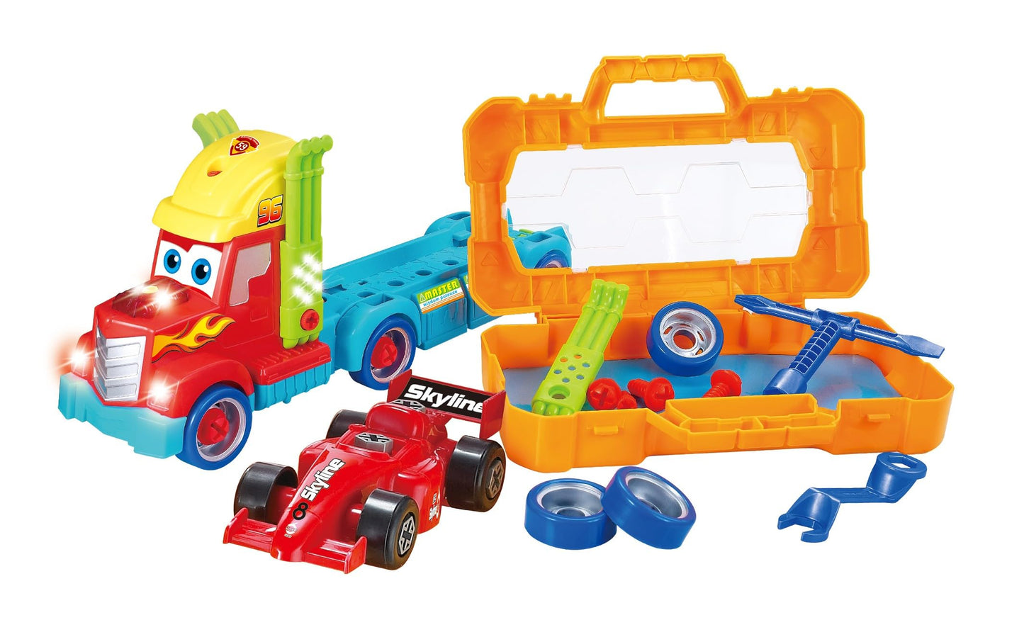 Take-A-Part Tool Box with Racing Car – Lights & Sounds, DIY Playset