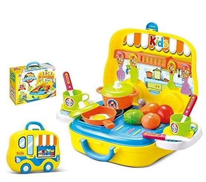 Portable 24-Piece Kitchen Playset for Kids with Accessories