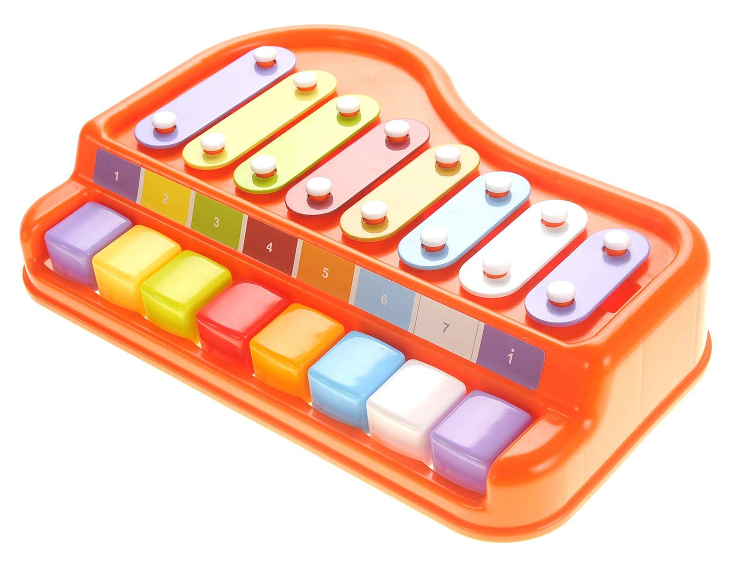 2-in-1 Xylophone & Piano Toy with Music Sheet Songbook for Kids