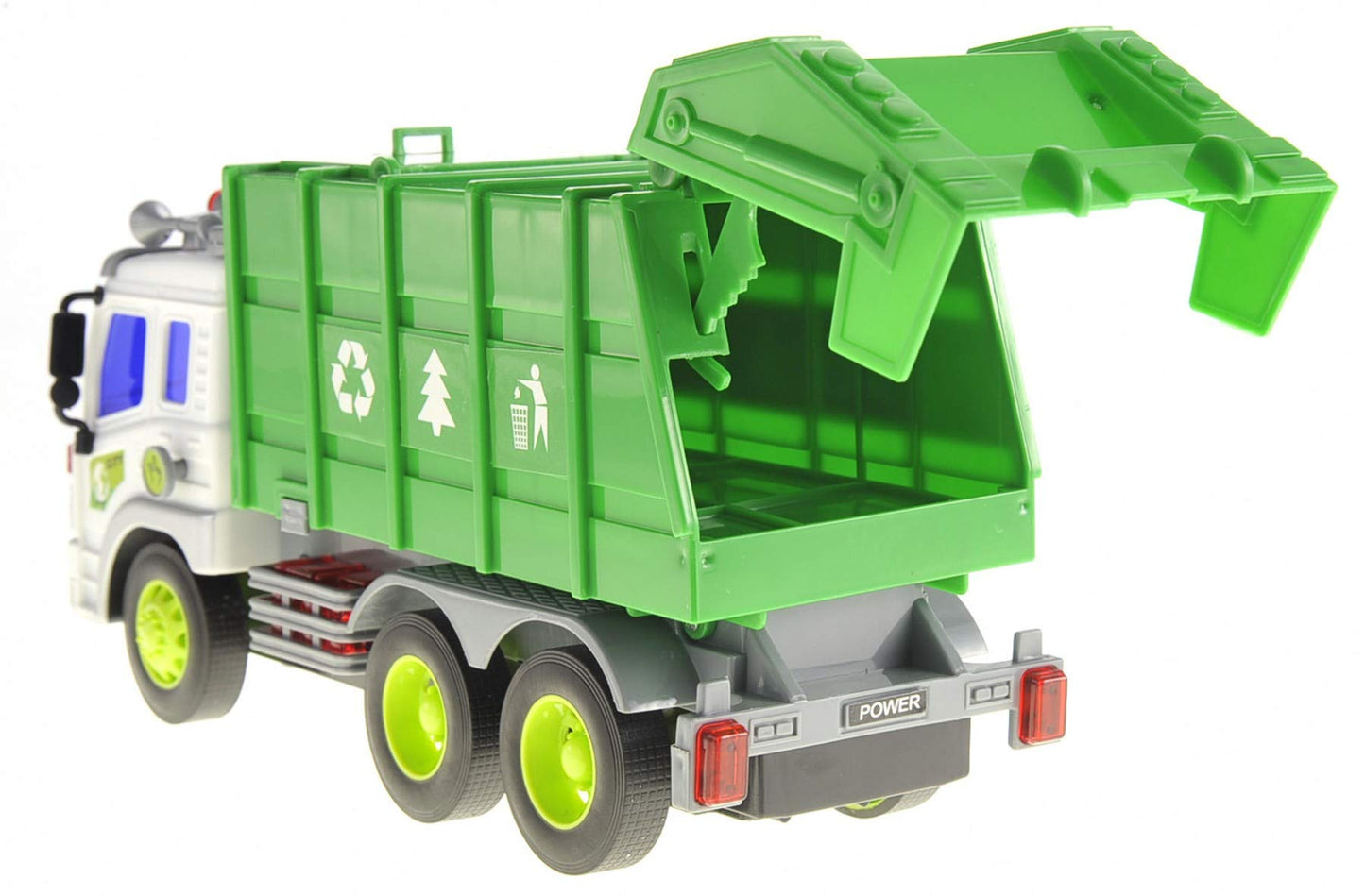 Dusky Shark Friction-Powered Garbage Truck with Lights and Sounds - Kids Toy Vehicle