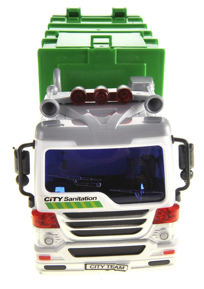 Dusky Shark Friction-Powered Garbage Truck with Lights and Sounds - Kids Toy Vehicle