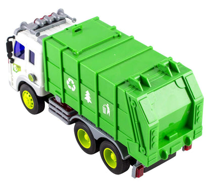 Dusky Shark Friction-Powered Garbage Truck with Lights and Sounds - Kids Toy Vehicle