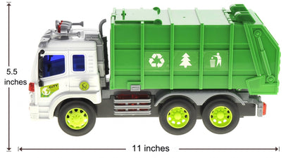 Dusky Shark Friction-Powered Garbage Truck with Lights and Sounds - Kids Toy Vehicle