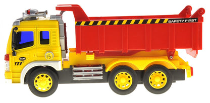 Dusky Shark Friction-Powered Dump Truck Toy with Lights and Sound - Kids Construction Vehicle