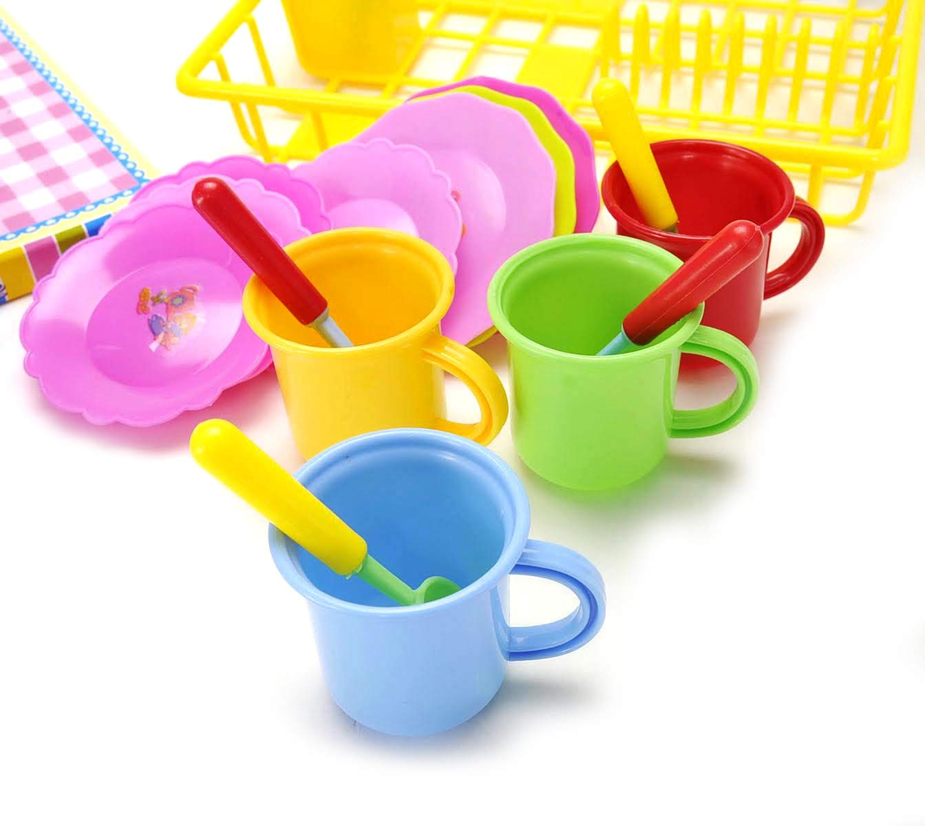 27-Piece Play Dishes Kitchen Set – Wash & Dry Tea Playset for Kids